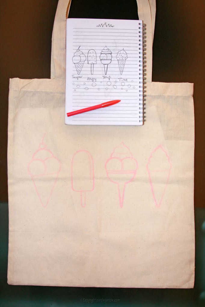 DIY tote bag glaces 