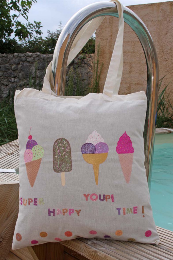 DIY tote bag glaces