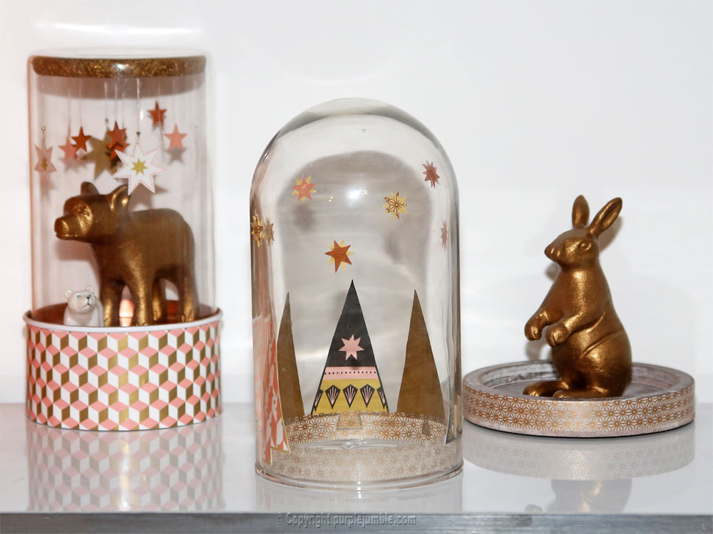 diy noel cuivre cloches verre animaux papier