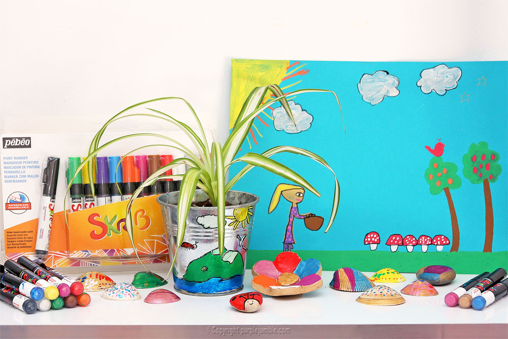 Activités pour enfants avec des marqueurs peinture - Purple Jumble