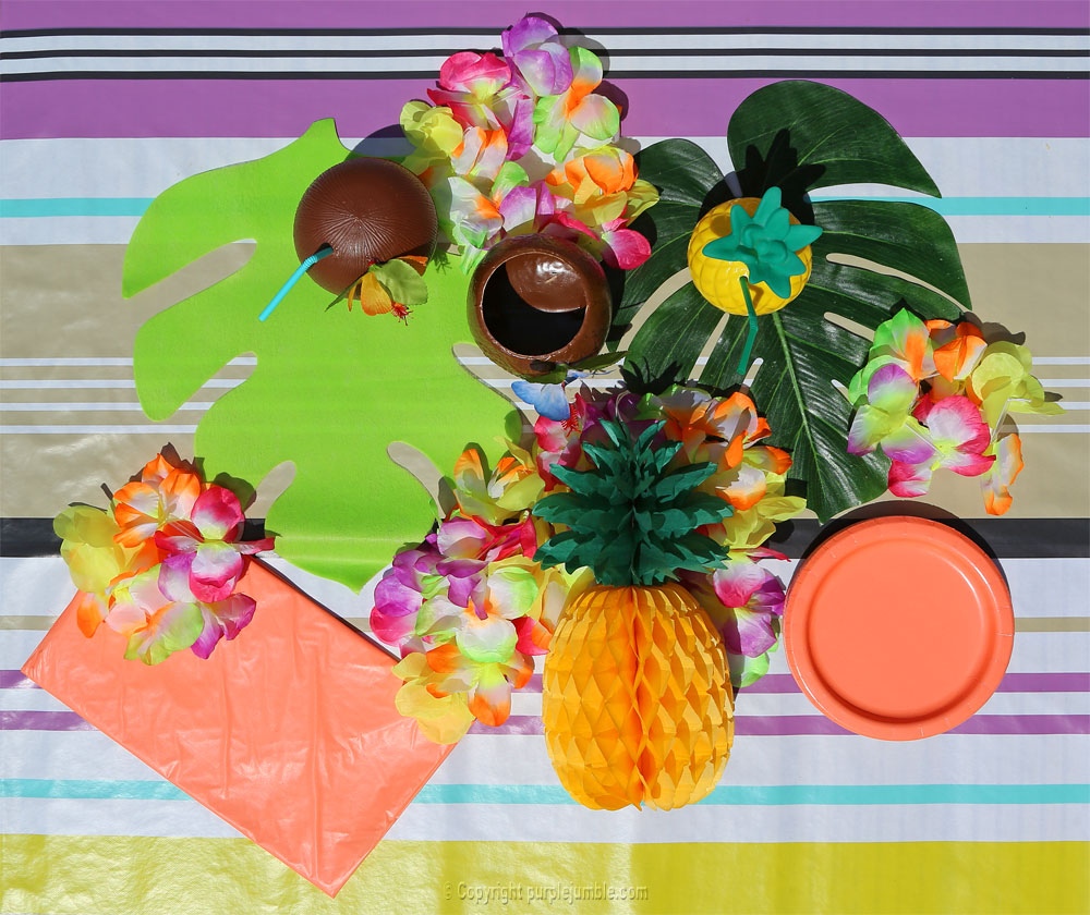 Décoration de table pour un anniversaire tropical