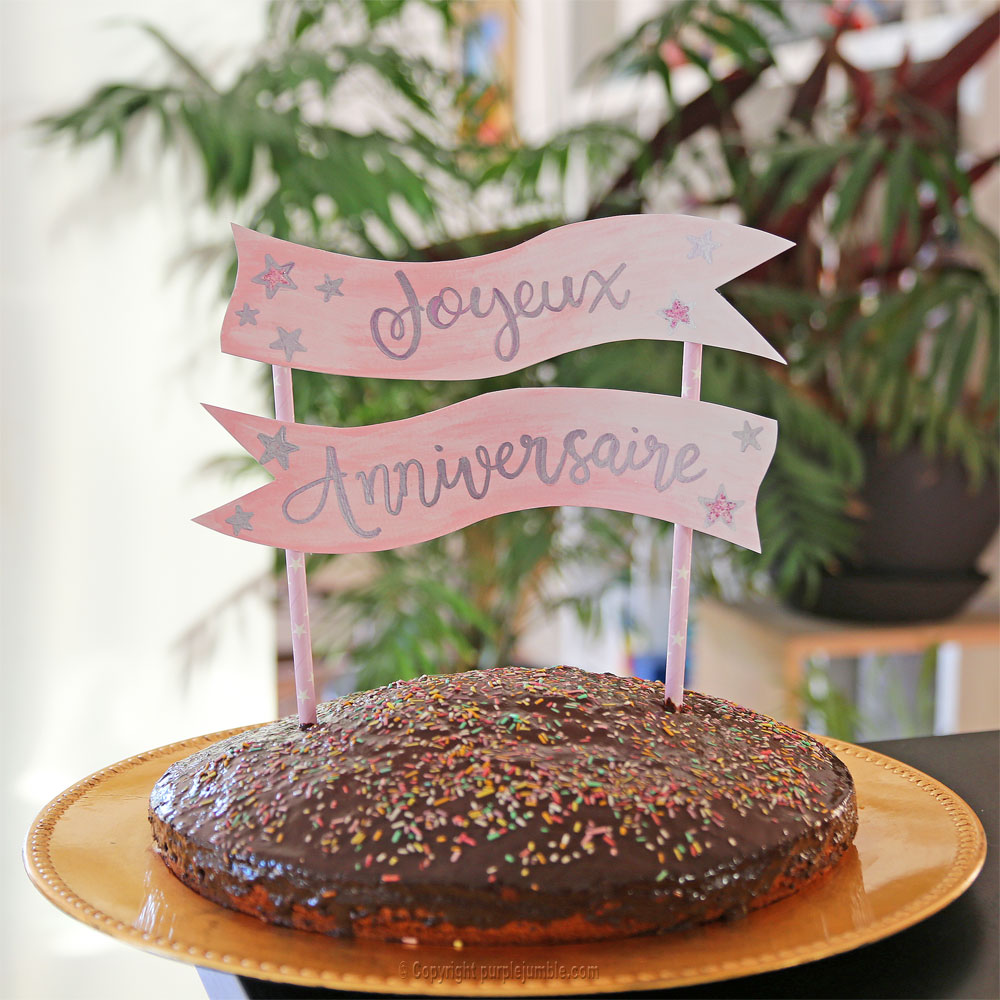 Un cake topper pour anniversaire {DIY} - Purple Jumble