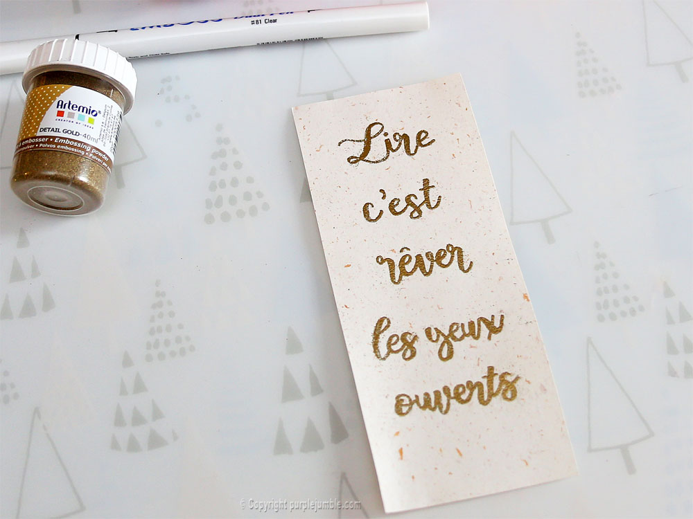diy marque pages embossage handlettering