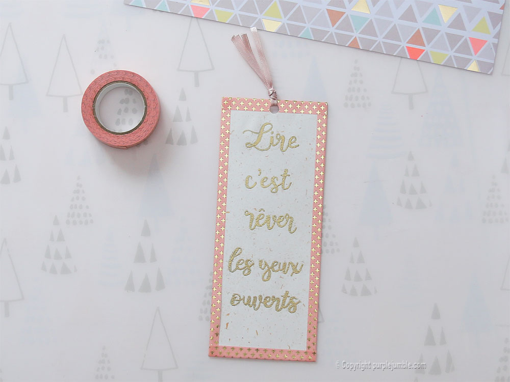 diy marque pages embossage ruban