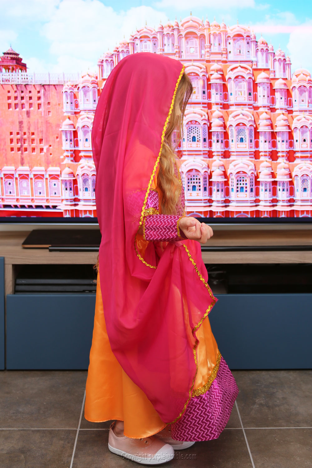 déguisement indienne rose